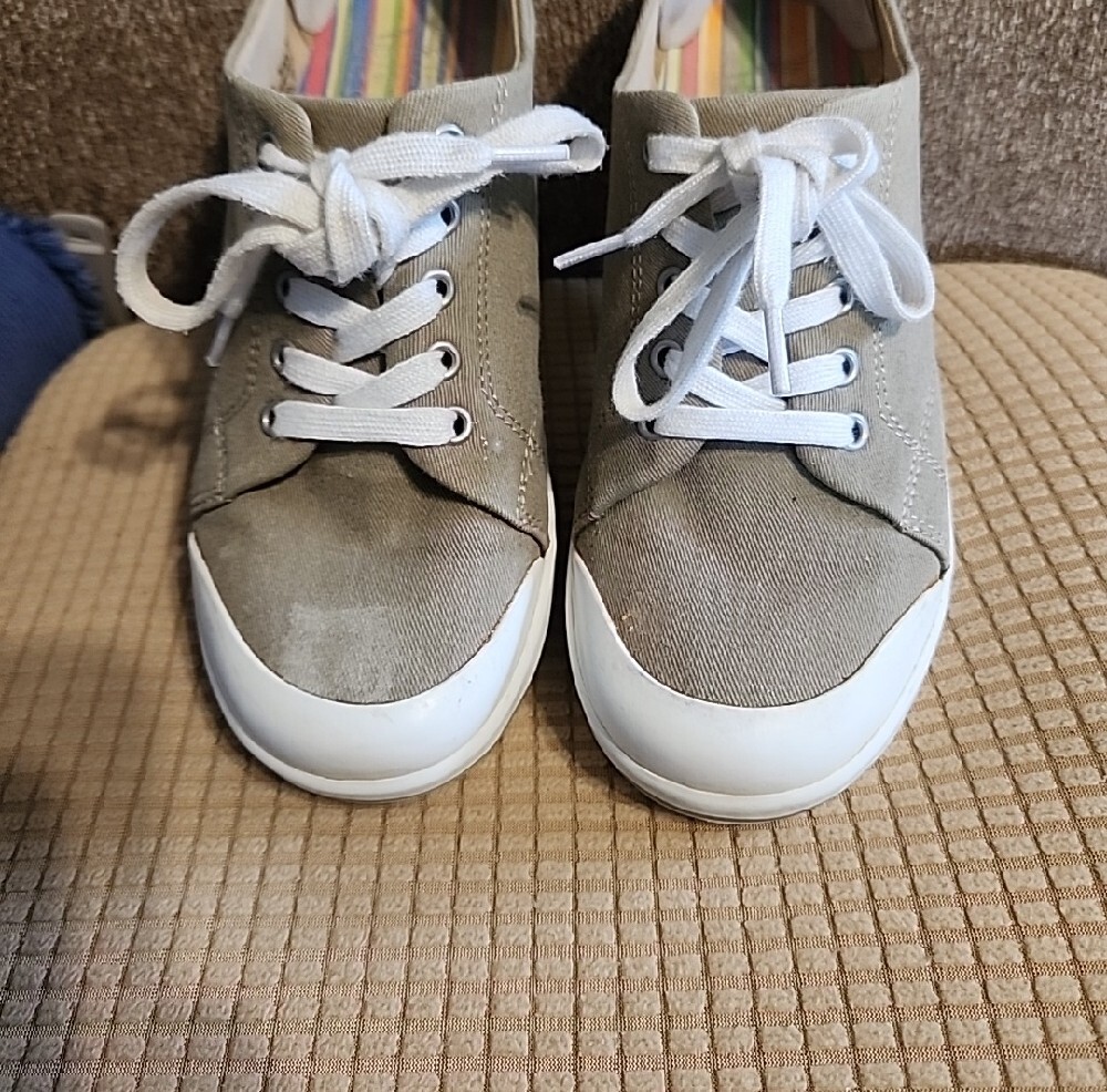 DANSKO Canvas Lace-Up Sneakers in Light Taupe size 36 - Picture 2 of 8